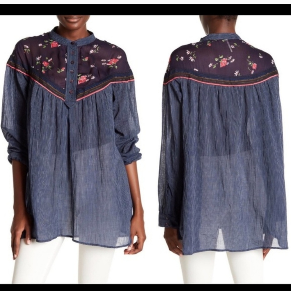 Free people floral tunic top